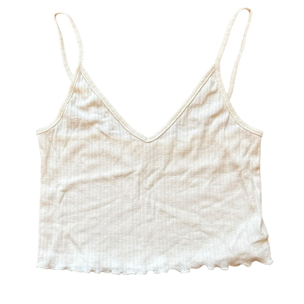 White Ribbed‎ Knit Cami Top Urban Outfitters size small